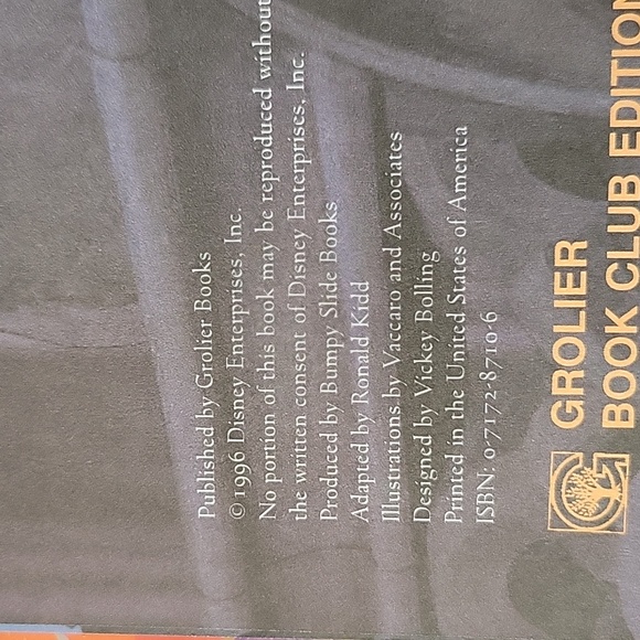 Lot of 5 Vintage 1990’s Disney Hardcover Books; Grolier Book Club Edition - Picture 12 of 16